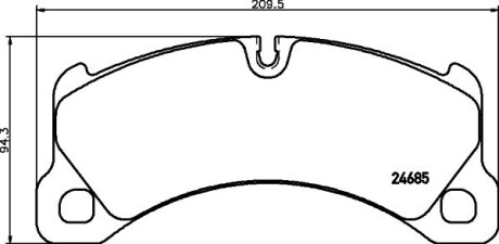 Колодки тормозные дисковые комплект; передняя. hella 8DB355015131