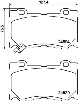 Колодки тормозные дисковые комплект; передняя. hella 8DB355015411