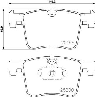 Колодки тормозные дисковые комплект; передняя. hella 8DB355015781