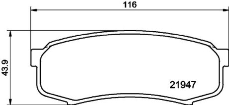 Колодки тормозные Дисковые Комплект; задн. hella 8DB355016831