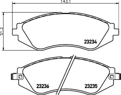 Колодки тормозные дисковые комплект; передняя. hella 8DB355017141