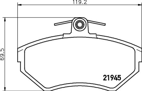 Колодки тормозные дисковые комплект; передняя. hella 8DB355018241