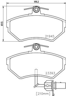 Колодки гальмівні дискові комплект; передн. hella 8DB355018451