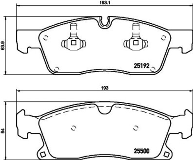 Колодки тормозные дисковые комплект; передняя. hella 8DB355019821