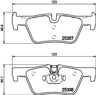 Колодки тормозные Дисковые Комплект; задн. hella 8DB355019971