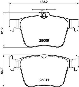 Колодки тормозные Дисковые Комплект; задн. hella 8DB355020261