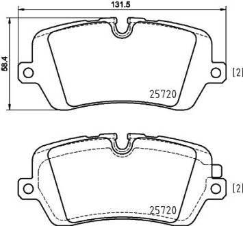 Колодки гальмівні дискові комплект; задн. hella 8DB355020361