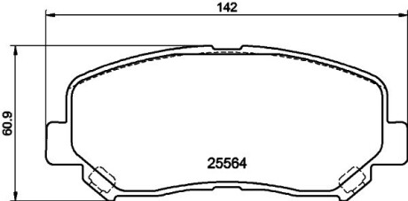 Колодки тормозные дисковые комплект; передняя. hella 8DB355020511