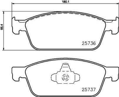 Колодки гальмівні дискові комплект; передн. hella 8DB355020831