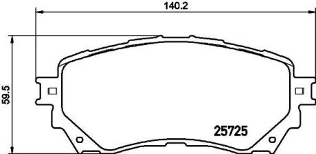 Колодки тормозные дисковые комплект; передняя. / Mazda 6 GJ 2012> hella 8DB355020901