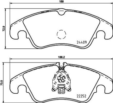 Колодки гальмівні дискові комплект; передн. hella 8DB355023221