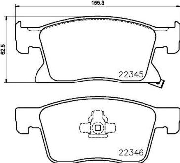 OPEL гальмівні колодки передн. ASTRA K 15- hella 8DB 355 024-781