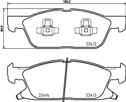 Колодки гальмівні комплект hella 8DB355024981