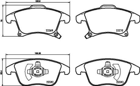 Колодки тормозные дисковые комплект; передняя. hella 8DB355025201