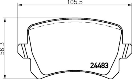 Колодки тормозные Дисковые Комплект; задн. hella 8DB355025331