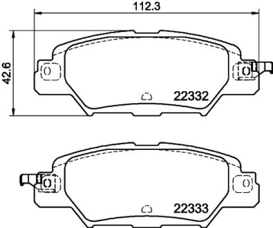 Колодки тормозные Дисковые Комплект; задн. hella 8DB355025461