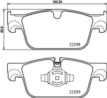 VOLVO гальмівні колодки передн. S60 20- hella 8DB 355 025-531