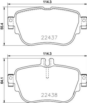 Колодки гальмівні дискові комплект; задн. / MB E-class W213 2016> hella 8DB355025781