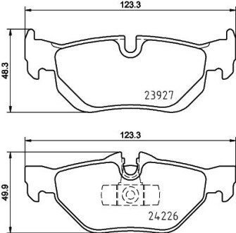 BMW гальмівні колодки задн. 3 E90 04-, X1/3 09- hella 8DB 355 031-781