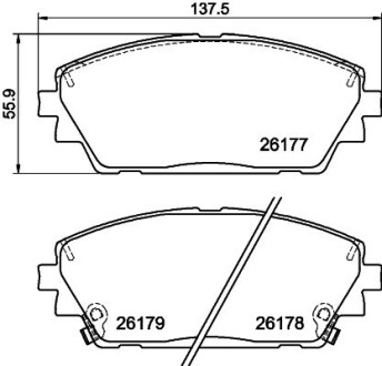 Колодки тормозные передние hella 8DB355040271