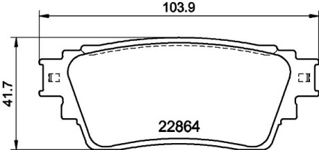 Колодки гальмівні, дискове гальмо hella 8DB355040501 (фото 1)