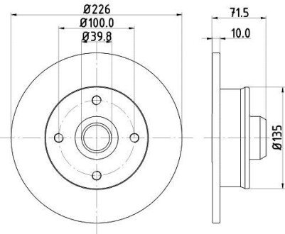 VW Диск гальмівний задній SEAT hella 8DD 355 101-661