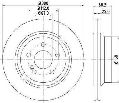 PRO DB гальмівний диск задн. (вентил.) (300*22) W211 02- hella 8DD 355 108-861