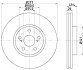 PRO TOYOTA Гальмівний диск передн. AVENSIS 1.6, 1.8, 2.0 03- hella 8DD355111631 (фото 1)