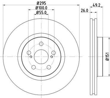 PRO TOYOTA гальмівний диск передн. Avensis 2.0d/2.4i 03- hella 8DD 355 111-651