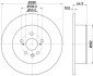 PRO TOYOTA Диск гальмівний задн. Avensis 99- hella 8DD355111701 (фото 1)