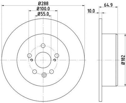 PRO TOYOTA Диск гальмівний задн. Avensis 99- hella 8DD 355 111-701