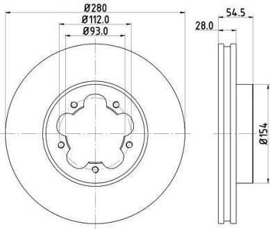 PRO FORD Гальмівний диск переднії Transit 06- hella 8DD 355 113-261