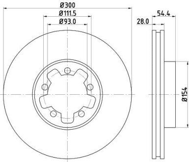 PRO FORD диск гальмівний передній Transit 06- hella 8DD 355 113-281