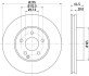 PRO DB Гальмівний диск пер. C204 E212 hella 8DD355114201 (фото 1)