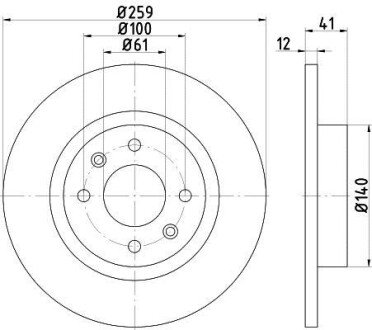 RENAULT Диск тормозной передний Logan,Sandero 04-,Smart hella 8DD 355 115-271