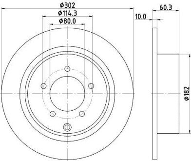 MITSUBISHI Тормозной диск задн.ASX,Outlander II 1.6/2.4 07- hella 8DD 355 115-491