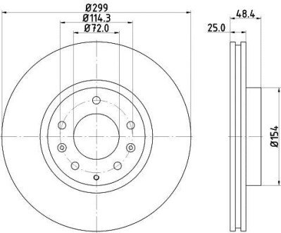 PRO MAZDA Гальмівний диск передн. Mazda 6 07- hella 8DD 355 115-771