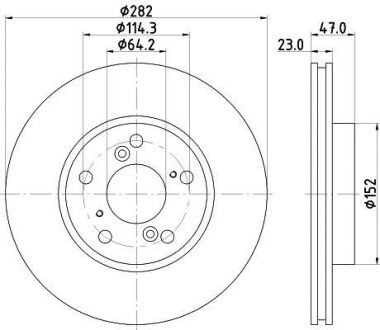 PRO HONDA Гальмівний диск передн. Civic 05 - (282*23) hella 8DD 355 117-081