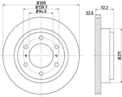 PRO MITSUBISHI Гальмівний диск задн. Pajero 00- hella 8DD 355 118-651