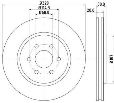 PRO NISSAN диск гальмівний передн. Navara, Pathfinder (17&quot;) hella 8DD 355 119-001