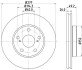 PRO TOYOTA гальмівний диск передн.Auris 12-, Corolla 13- hella 8DD355119661 (фото 1)