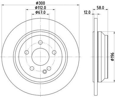 PRO DB гальмівний диск задн. Vito 14-, EQV (W447) hella 8DD 355 122-441