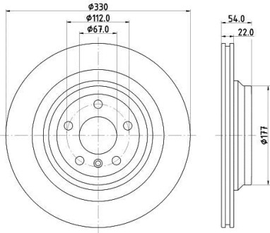 Диск тормозной PRO High Carbon; задн. hella 8DD355122561