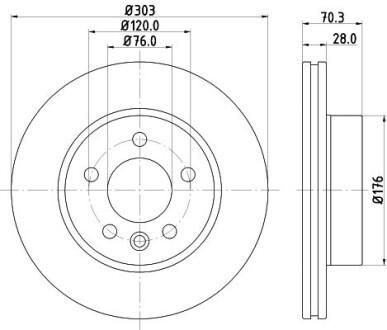 Диск тормозной hella 8DD355125561