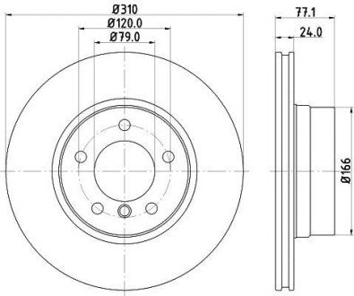 PRO BMW Диск гальмів. передн. E60 E61 (310*24) hella 8DD 355 128-101