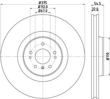 PRO HIGH CARBON DB диск гальмівний передн. GL X164 06- hella 8DD 355 128-941