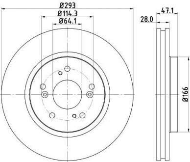 PRO HIGH CARBON HONDA диск гальм. передн. CR-V 07- hella 8DD 355 129-061