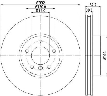 Диск тормозной PRO High Carbon; передняя. hella 8DD355129291