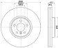 PRO HIGH CARBON BMW Диск гальм. передній X5 E70, X6 E71 hella 8DD355129311 (фото 1)