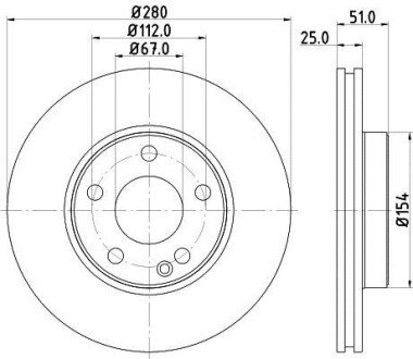 PRO HIGH CARBON DB диск гальм. передн. A176 15- hella 8DD 355 129-671